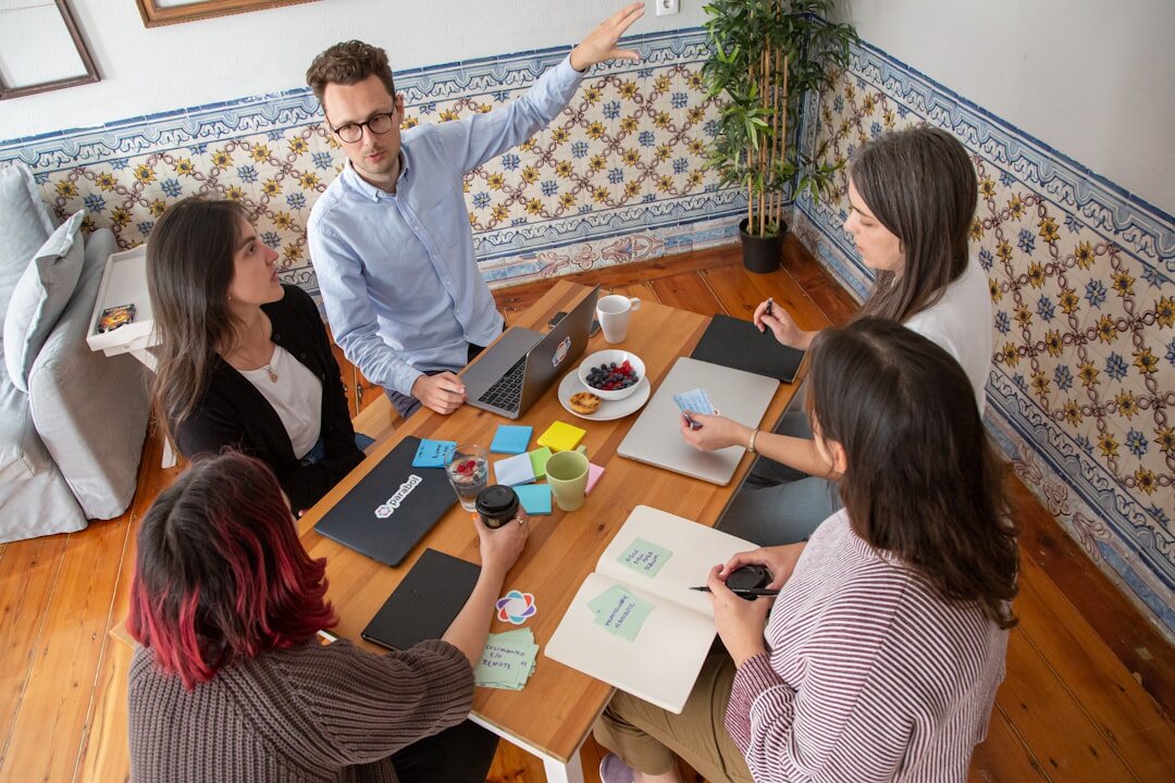 woman leading team meeting