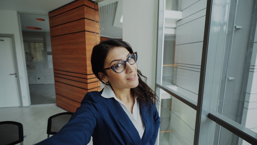 confident professional in modern office