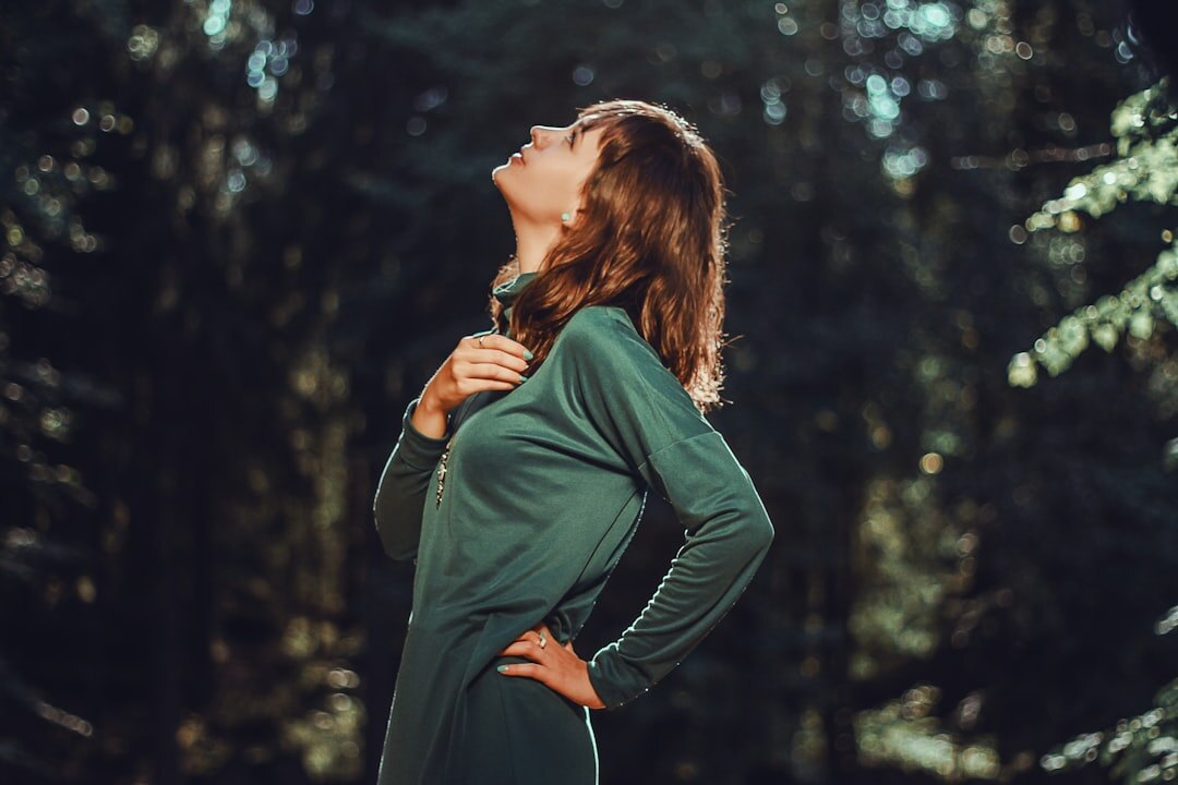person practicing breathing exercises